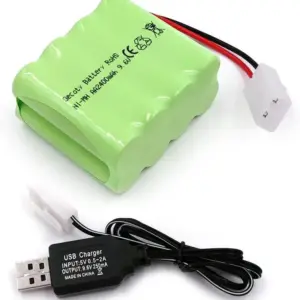 gecoty 9.6v 2400mah nimh aa rechargeable battery with tamiya charge cable